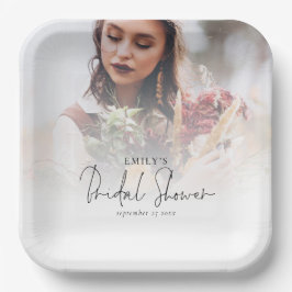 ミニマリストフォトオーバーレイブライダルシャワー ペーパープレート