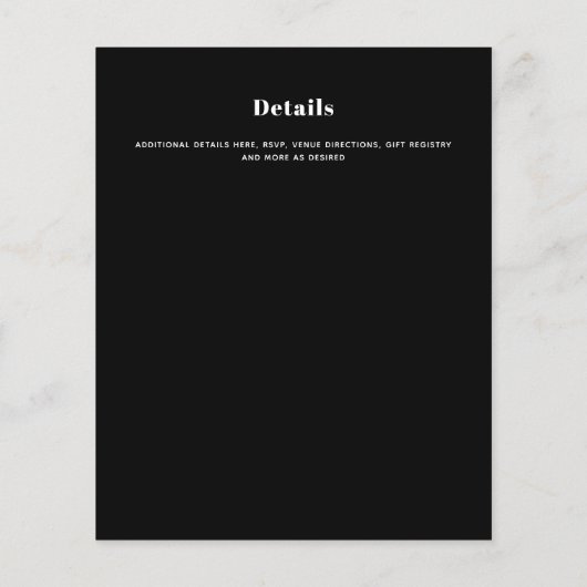 ミニマリストフォトオーバーレイ婚約パーティ招待状 チラシ (裏面)