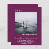 ミニマリストフォトカシスBUDGET結婚式招待状 (正面/裏面)