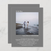 ミニマリストフォトグレーBUDGET結婚式招待状 (正面/裏面)