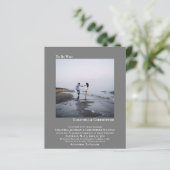 ミニマリストフォトグレーBUDGET結婚式招待状 (スタンド正面)