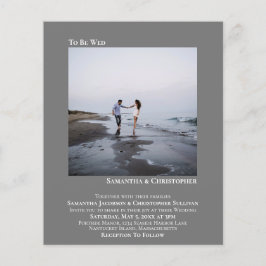 ミニマリストフォトグレーBUDGET結婚式招待状