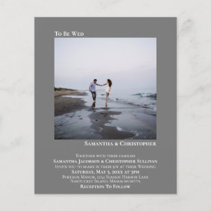 ミニマリストフォトグレーBUDGET結婚式招待状