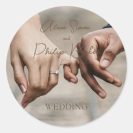 ミニマリストフォトコラージュ結婚式 ラウンドシール