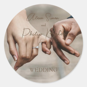 ミニマリストフォトコラージュ結婚式 ラウンドシール