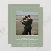 ミニマリストフォトセージBUDGET結婚式招待状 (正面/裏面)