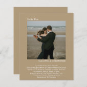 ミニマリストフォトタンBUDGET結婚式招待状 (正面/裏面)