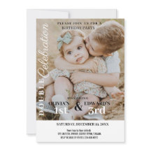 ミニマリストフォトダブルお祝い誕生日