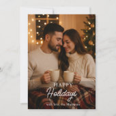 ミニマリストフォトハッピーホリデーズホリデーズホリデーカード 招待状 (正面)