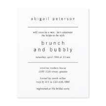 ミニマリストフォトバジェットブライダルブランチ招待状