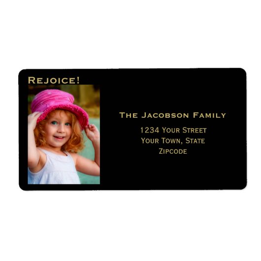 ミニマリストフォトビッグブラックホリデイ差出人住所 ラベル (正面)