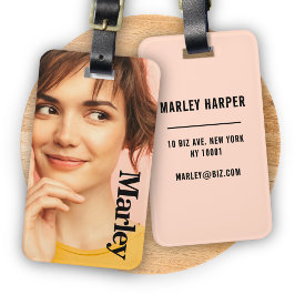 ミニマリストフォトフルフォトシンプルおもしろいシックかわいい ラゲッジタグ