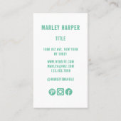 ミニマリストフォトフルフォトシンプルおもしろいシックかわいい 名刺 (裏面)