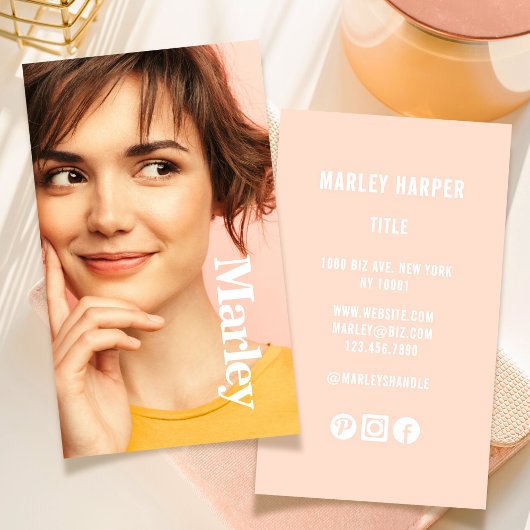 ミニマリストフォトフルフォトシンプルおもしろいシックかわいい 名刺