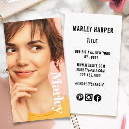 ミニマリストフォトフルフォトシンプルおもしろいシックかわいい 名刺