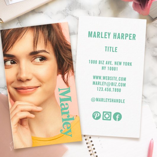 ミニマリストフォトフルフォトシンプルおもしろいシックかわいい 名刺