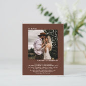 ミニマリストフォトブラウンBUDGET結婚式の招待 (スタンド正面)