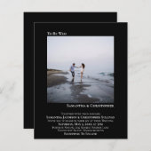 ミニマリストフォトブラックBUDGET結婚式招待状 (正面/裏面)