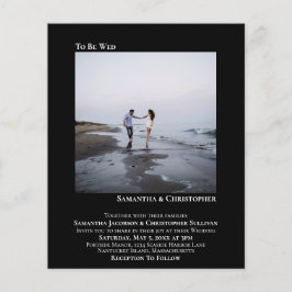 ミニマリストフォトブラックBUDGET結婚式招待状