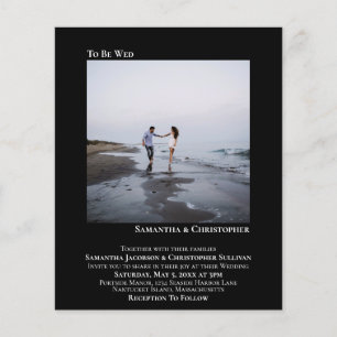 ミニマリストフォトブラックBUDGET結婚式招待状