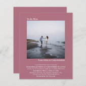 ミニマリストフォトマイヴBUDGET結婚式招待状 (正面/裏面)