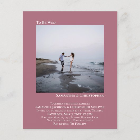 ミニマリストフォトマイヴBUDGET結婚式招待状 (正面)