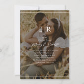 ミニマリストフォトモノグラム結婚式招待状 招待状 (正面)