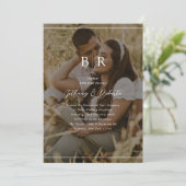 ミニマリストフォトモノグラム結婚式招待状 招待状 (スタンド正面)