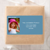 ミニマリストフォトラージブルーホリデー差出人住所 ラベル (インサイチュ)