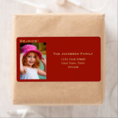 ミニマリストフォトラージレッドホリデイ差出人住所 ラベル (インサイチュ)