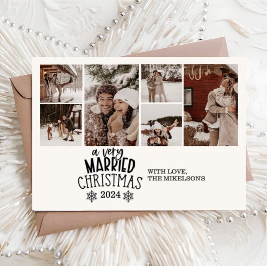 ミニマリストフォト 非常に結婚したクリスマス シーズンカード