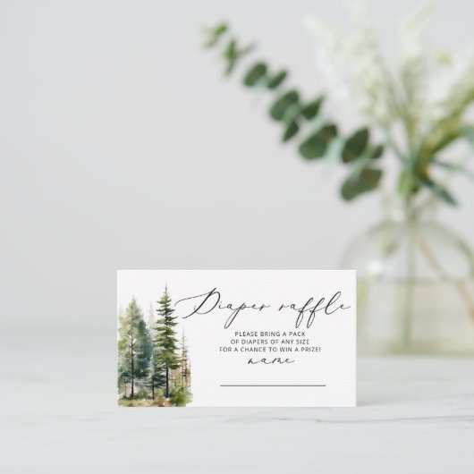 ミニマリストフォレストおむつラッフルチケット エンクロージャーカード (スタンド正面)