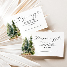 ミニマリストフォレストおむつラッフルチケット エンクロージャーカード