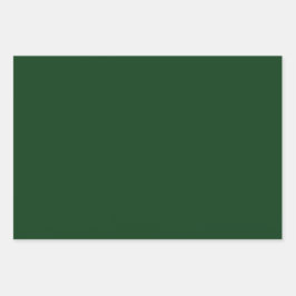 ミニマリストフォレストグリーンプレーン無地のカラーシンプル ラッピングペーパーシート