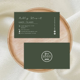 ミニマリストフォレストグリーンプロフェッショナルブランディングロゴ 名刺