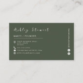 ミニマリストフォレストグリーンプロフェッショナルブランディングロゴ 名刺 (正面)