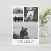 ミニマリストフォーカップルフォトハッピーホリデーズ シーズンカード (スタンド正面)