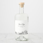 ミニマリストフォートワース結婚ズカスタム リキュールボトルラベル (正面)