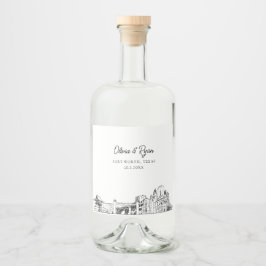 ミニマリストフォートワース結婚ズカスタム リキュールボトルラベル