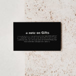 ミニマリストフォーマルブラックウェディングウィッシュウェル エンクロージャーカード<br><div class="desc">このミニマリストフォーマルブラックウェディングウィッシュウェル封筒カードは、ラスティックウェディングに最適です。 デザインは、背景が黒で美しいフォントを採用し、イベントをより特別なものにします。</div>