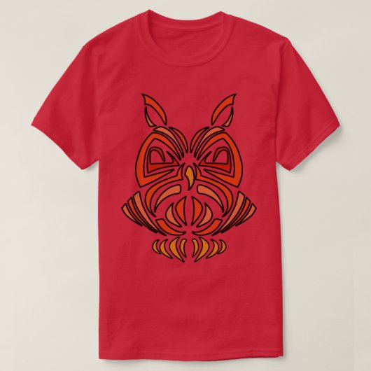 ミニマリストフクロウ Tシャツ (デザイン正面)