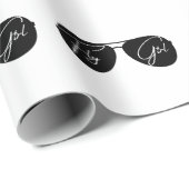 ミニマリストフライガールタイポグラフィ,アビエーターサングラス ラッピングペーパー (ロールコーナー)