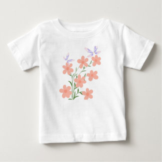 ミニマリストフラットベクター Peach Flower Spray  ベビーTシャツ