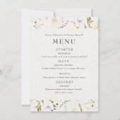ミニマリストフラワーエレガントウェディング招待状メニュー サンキューカード (正面)