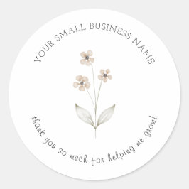 ミニマリストフラワースモールビジネス救済が私を可愛く育てる ラウンドシール