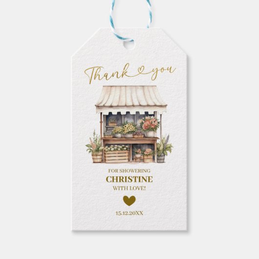 ミニマリストフラワーズマーケットサンキューラベル ギフトタグ (正面)