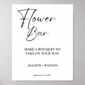 ミニマリストフラワーバーサインブライダルシャワーフラワー ポスター (正面)