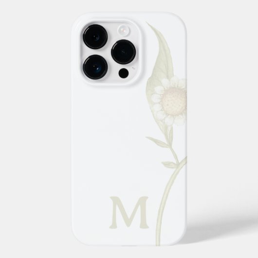 ミニマリストフラワーモノグラム ホワイト Case-Mate iPhoneケース (裏面)