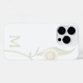 ミニマリストフラワーモノグラム ホワイト Case-Mate iPhoneケース (裏面 (横))