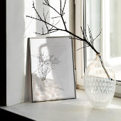 ミニマリストフラワーラインスケッチ ポスター